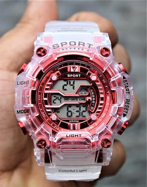 fcity.in Transparent Round Digital Sports Watch For Man And Selling