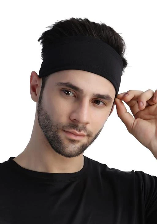 Mens Black Sports Headband  Mens Head Bands  Mens Hair Tools