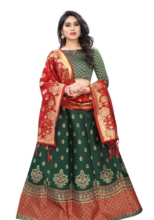 Checkout this latest Lehenga
Product Name: *Aishani Drishya Women Lehenga*
Topwear Fabric: Art Silk
Bottomwear Fabric: Art Silk
Dupatta Fabric: Soft Silk
Top Print or Pattern Type: Jacquard
Bottom Print or Pattern Type: Jacquard
Dupatta Print or Pattern Type: Jacquard
Sizes: 
Semi Stitched (Lehenga Waist Size: 29 in, Lehenga Length Size: 45 in, Duppatta Length Size: 2.25 in) 
Country of Origin: India
Easy Returns Available In Case Of Any Issue


SKU: Lehenga Dipbutti Green & Red 1007
Supplier Name: NIDDHI LACE

Code: 177-13661025-9153

Catalog Name: Aishani Drishya Women Lehenga
CatalogID_2690569
M03-C60-SC1005