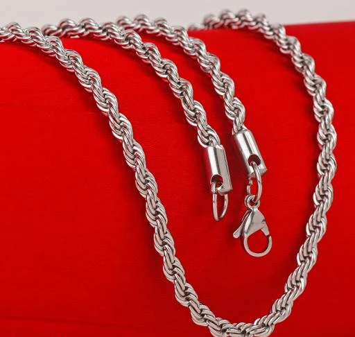 Buy Checkout This Latest Necklaces Chains Product Name Silver Rope Design Stainless Steel Necklace Men Chain For Men Boys For Rs2 Cod And Easy Return Available