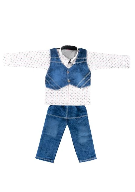 Checkout this latest Clothing Set
Product Name: *Princess Stylus Boys Top & Bottom Sets*
Top Fabric: Cotton Blend
Bottom Fabric: Denim
Sleeve Length: Long Sleeves
Top Pattern: Self Design
Bottom Pattern: Self Design
Multipack: Single
Add-Ons: Waistcoat
Sizes:
1-2 Years (Top Chest Size: 10.5 in, Top Length Size: 11 in, Bottom Waist Size: 21 in, Bottom Length Size: 15 in) 
Country of Origin: India
Easy Returns Available In Case Of Any Issue


SKU: SM_423
Supplier Name: Smuktar Garments

Code: 112-13686770-354

Catalog Name: Cutiepie Stylus Boys Top & Bottom Sets
CatalogID_2696663
M10-C32-SC1182