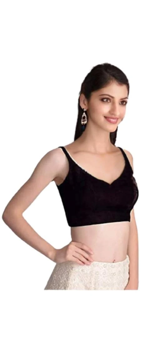 Designer Sari Sleevless Velvet Blouse Bollywood Women Crop Top