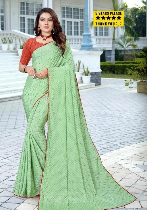 Womens Embellished Lycra Saree