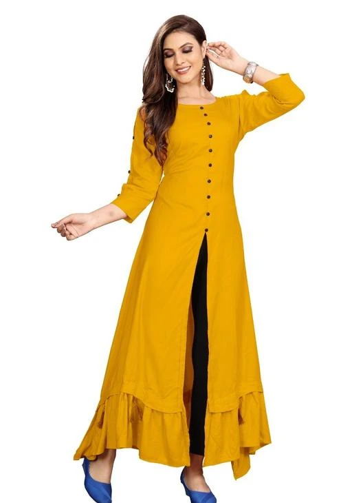 Checkout this latest Kurtis
Product Name: *Women Rayon A-line Solid Mustard Kurti*
Fabric: Rayon
Sleeve Length: Three-Quarter Sleeves
Pattern: Solid
Combo of: Single
Sizes:
M (Size Length: 46 in) 
L, XL, XXL
Country of Origin: India
Easy Returns Available In Case Of Any Issue


SKU: LATKAN..MUSTARD<1
Supplier Name: DASHAMEGHA CREATION#

Code: 874-13897884-8661

Catalog Name: Women Rayon A-line Solid Mustard Kurti
CatalogID_2745555
M03-C03-SC1001
