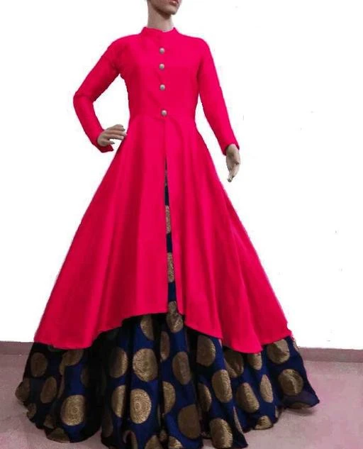 Checkout this latest Gowns
Product Name: *Vedika Stylish Women Gowns*
Fabric: Banarasi Silk
Bottom Fabric: Jacquard
Sleeve Length: Three-Quarter Sleeves
Pattern: Solid
Set Type: with Bottom
Stitch Type: Stitched
Multipack: 1
Sizes: 
L (Bust Size: 40 in, Length Size: 45 in) 
XL (Bust Size: 42 in, Length Size: 45 in) 
XXL (Bust Size: 44 in, Length Size: 45 in) 
Country of Origin: India
Easy Returns Available In Case Of Any Issue


Catalog Rating: ★4 (85)

Catalog Name: Attractive Banarasi Silk Women Gowns
CatalogID_2765991
C79-SC1289
Code: 295-13984067-7161