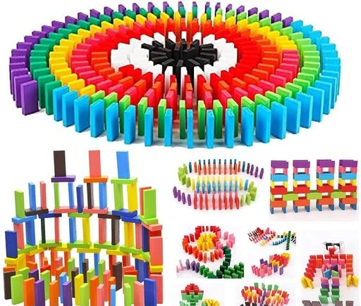 Colorful Wooden Dominoes Blocks Game Set in 12 Color Domino Tile Blocks  (240 Pieces)