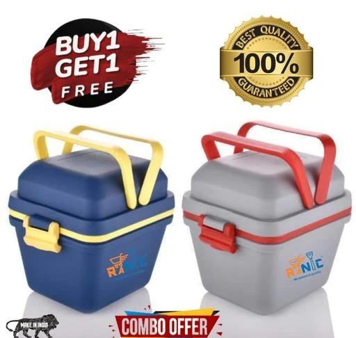 Buy 2 pcs Topware School combo Double Decker lunchbox(750ml) 3 Containers  Lunch Box with insulated bag Online In India At Discounted Prices