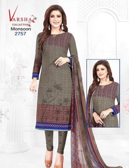 Checkout this latest Suits
Product Name: *Trendy Graceful Salwar Suits & Dress Materials*
Top Fabric: Synthetic + Top Length: 2.26-2.50
Bottom Fabric: Synthetic + Bottom Length: 2.26-2.50
Dupatta Fabric: Synthetic + Dupatta Length: 2.1 Meters
Lining Fabric: No Lining
Type: Un Stitched
Pattern: Printed
Multipack: Single
Country of Origin: India
Easy Returns Available In Case Of Any Issue


SKU: 2757,2770,2780,2855,2859
Supplier Name: varsha prints

Code: 423-14110921-318

Catalog Name: Varsha Collection Trendy Suits & Dress Materials
CatalogID_2794523
M03-C05-SC1002