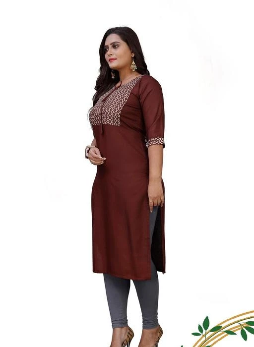 Checkout this latest Kurtis
Product Name: *Women's Solid Rayon A-Line BLACK Color Kurti,Women's Solid Rayon A-Line BLUE Color Kurti,Women's Solid Rayon A-Line BROWN Color Kurti,Women's Solid Rayon A-Line GREEN Color Kurti,Women's Solid Rayon A-Line MAROON,RED,YELLOW Color Kurti,Women's Solid Rayon A-Line RAMA Color Kurti,*
Fabric: Rayon
Sleeve Length: Three-Quarter Sleeves
Pattern: Solid
Combo of: Single
Sizes:
S (Bust Size: 36 in, Size Length: 40 in) 
M (Bust Size: 38 in, Size Length: 40 in) 
L (Bust Size: 40 in, Size Length: 40 in) 
XL (Bust Size: 42 in, Size Length: 40 in) 
XXL (Bust Size: 44 in, Size Length: 40 in) 
Put an elegant look by wearing this unique western wear collection from the house of Manth Creation. Made of Premium fabric, these dresses provided comfort during normal and low temperatures and also will help you stay relaxed all day long. The product material is also sure to keep you comfortable. Look classy and stylish in this piece and revel in the comfort of the fabric. This KURTI is comfortable to wear and will make you look stunning.
Country of Origin: India
Easy Returns Available In Case Of Any Issue


SKU: MB-BROWN
Supplier Name: MANTH CREATION

Code: 323-141178747-999

Catalog Name: Banita Fabulous Kurtis
CatalogID_41921249
M03-C03-SC1001