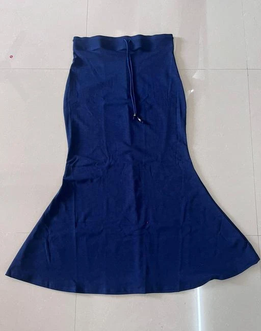 Lycra Navy Blue Drawstring and Elastic Saree Shapewear Pack of 1