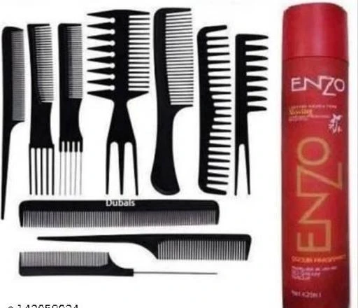  - Enzo Hair Spray 10pc Hair Comb Set / Graceful Hair Comb
