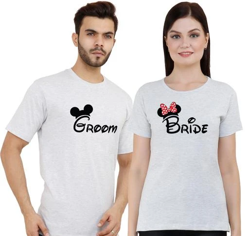 Checkout this latest Couple Tshirts
Product Name: *Couple T shirts*
Fabric: Cotton
Pattern: Printed
Multipack: 2
Sizes: 
MEN - S/ WOMEN - M (Men Chest Size: 38 in, Men Length Size: 26 in, Women Bust Size: 36 in, Women Length Size: 24 in) 
MEN - M/ WOMEN - M (Men Chest Size: 40 in, Men Length Size: 27 in, Women Bust Size: 36 in, Women Length Size: 24 in) 
MEN - L/ WOMEN - M (Men Chest Size: 42 in, Men Length Size: 28 in, Women Bust Size: 36 in, Women Length Size: 24 in) 
MEN - XL/ WOMEN - M (Men Chest Size: 44 in, Men Length Size: 29 in, Women Bust Size: 36 in, Women Length Size: 24 in) 
MEN - S/ WOMEN - L (Men Chest Size: 38 in, Men Length Size: 26 in, Women Bust Size: 38 in, Women Length Size: 25 in) 
MEN - M/ WOMEN - L (Men Chest Size: 40 in, Men Length Size: 27 in, Women Bust Size: 38 in, Women Length Size: 25 in) 
MEN - L/ WOMEN - L (Men Chest Size: 42 in, Men Length Size: 28 in, Women Bust Size: 38 in, Women Length Size: 25 in) 
MEN - XL/ WOMEN - L (Men Chest Size: 44 in, Men Length Size: 29 in, Women Bust Size: 38 in, Women Length Size: 25 in) 
MEN - S/ WOMEN - XL (Men Chest Size: 38 in, Men Length Size: 26 in, Women Bust Size: 40 in, Women Length Size: 26 in) 
MEN - M/ WOMEN - XL (Men Chest Size: 40 in, Men Length Size: 27 in, Women Bust Size: 40 in, Women Length Size: 26 in) 
MEN - L/ WOMEN - XL (Men Chest Size: 42 in, Men Length Size: 28 in, Women Bust Size: 40 in, Women Length Size: 26 in) 
Country of Origin: India
Easy Returns Available In Case Of Any Issue


SKU: Bride White
Supplier Name: Adima

Code: 694-14260317-9021

Catalog Name: Adima Graceful Couple Tshirts
CatalogID_2826657
M00-C00-SC1940