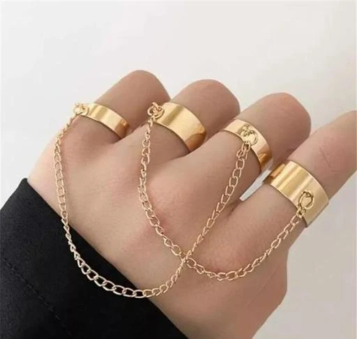 Aaruhi Creation 5pcs Gold Wide Chain Rings Set For Women Fashion Irregular  Rings Knuckle Jewelry Alloy Silver Plated Ring Set Price in India - Buy  Aaruhi Creation 5pcs Gold Wide Chain Rings