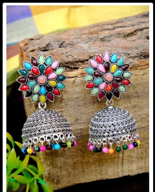 Colourful jhumka deals