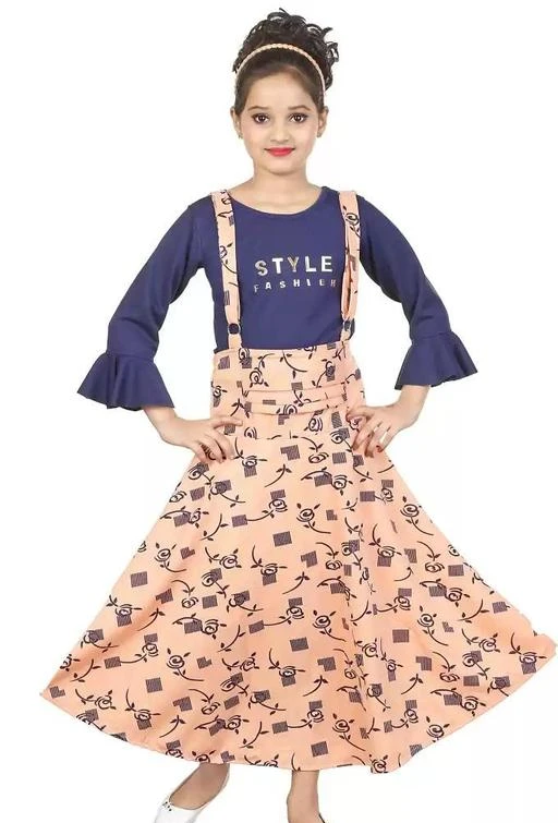 Lilpicks Knee Length  Buy Lilpicks Plain Dungaree Style Dress with Printed  Full Sleeve TShirt Set of 2 Online  Nykaa Fashion