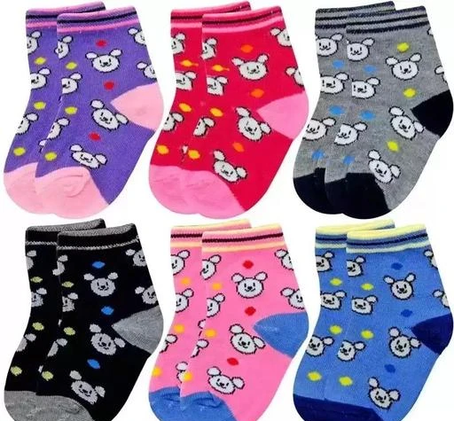 100% Cotton Toddler Baby Boy Girl Non Slip Skid Ankle Socks Grips Crew Socks, For 1-2 Years Infants Baby Children