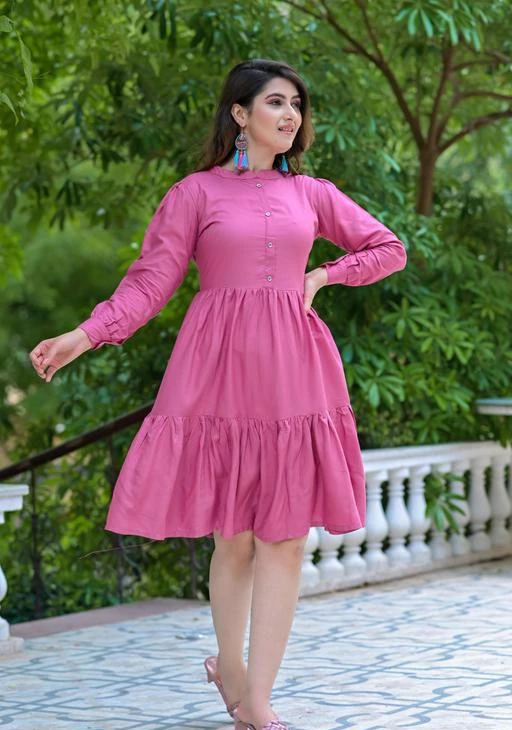  Demanding Stylish Rayon Knee Length Party Wear Dress