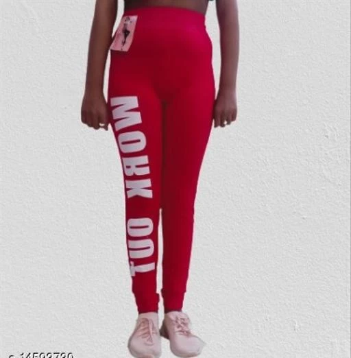 Women Printed Red Yoga Pants