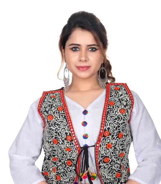Viv Heavy Embroidery Work Ladies Ethnic Jacket Navratri Collection Koti  Traditional Jacket For Women
