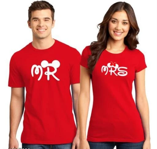 Checkout this latest Couple Tshirts
Product Name: *Couple T shirts*
Fabric: Cotton
Pattern: Printed
Multipack: 2
Sizes: 
MEN - S/ WOMEN - S (Men Chest Size: 38 in, Men Length Size: 26 in, Women Bust Size: 34 in, Women Length Size: 23 in) 
MEN - M/ WOMEN - S (Men Chest Size: 40 in, Men Length Size: 27 in, Women Bust Size: 34 in, Women Length Size: 23 in) 
MEN - L/ WOMEN - S (Men Chest Size: 42 in, Men Length Size: 28 in, Women Bust Size: 34 in, Women Length Size: 23 in) 
MEN - XL/ WOMEN - S (Men Chest Size: 44 in, Men Length Size: 29 in, Women Bust Size: 34 in, Women Length Size: 23 in) 
MEN - S/ WOMEN - M (Men Chest Size: 38 in, Men Length Size: 26 in, Women Bust Size: 36 in, Women Length Size: 24 in) 
MEN - M/ WOMEN - M (Men Chest Size: 40 in, Men Length Size: 27 in, Women Bust Size: 36 in, Women Length Size: 24 in) 
MEN - L/ WOMEN - M (Men Chest Size: 42 in, Men Length Size: 28 in, Women Bust Size: 36 in, Women Length Size: 24 in) 
MEN - XL/ WOMEN - M (Men Chest Size: 44 in, Men Length Size: 29 in, Women Bust Size: 36 in, Women Length Size: 24 in) 
MEN - S/ WOMEN - L (Men Chest Size: 38 in, Men Length Size: 26 in, Women Bust Size: 38 in, Women Length Size: 25 in) 
MEN - M/ WOMEN - L (Men Chest Size: 40 in, Men Length Size: 27 in, Women Bust Size: 38 in, Women Length Size: 25 in) 
MEN - L/ WOMEN - L (Men Chest Size: 42 in, Men Length Size: 28 in, Women Bust Size: 38 in, Women Length Size: 25 in) 
MEN - XL/ WOMEN - L (Men Chest Size: 44 in, Men Length Size: 29 in, Women Bust Size: 38 in, Women Length Size: 25 in) 
MEN - S/ WOMEN - XL (Men Chest Size: 38 in, Men Length Size: 26 in, Women Bust Size: 40 in, Women Length Size: 26 in) 
MEN - M/ WOMEN - XL (Men Chest Size: 40 in, Men Length Size: 27 in, Women Bust Size: 40 in, Women Length Size: 26 in) 
MEN - L/ WOMEN - XL (Men Chest Size: 42 in, Men Length Size: 28 in, Women Bust Size: 40 in, Women Length Size: 26 in) 
MEN - XL/ WOMEN - XL (Men Chest Size: 44 in, Men Length Size: 29 in, Women Bust Size: 40 in, Women Length Size: 26 in) 
Country of Origin: India
Easy Returns Available In Case Of Any Issue


SKU: New Mr-Mrs Red
Supplier Name: Adima

Code: 694-14697800-0321

Catalog Name: Adima Graceful Couple Tshirts
CatalogID_2917585
M00-C00-SC1940