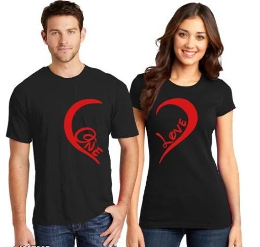 Checkout this latest Couple Tshirts
Product Name: *Couple T shirts*
Fabric: Cotton
Pattern: Printed
Multipack: 2
Sizes: 
MEN - S/ WOMEN - S (Men Chest Size: 38 in, Men Length Size: 26 in, Women Bust Size: 34 in, Women Length Size: 23 in) 
MEN - M/ WOMEN - S (Men Chest Size: 40 in, Men Length Size: 27 in, Women Bust Size: 34 in, Women Length Size: 23 in) 
MEN - L/ WOMEN - S (Men Chest Size: 42 in, Men Length Size: 28 in, Women Bust Size: 34 in, Women Length Size: 23 in) 
MEN - XL/ WOMEN - S (Men Chest Size: 44 in, Men Length Size: 29 in, Women Bust Size: 34 in, Women Length Size: 23 in) 
MEN - S/ WOMEN - M (Men Chest Size: 38 in, Men Length Size: 26 in, Women Bust Size: 36 in, Women Length Size: 24 in) 
MEN - M/ WOMEN - M (Men Chest Size: 40 in, Men Length Size: 27 in, Women Bust Size: 36 in, Women Length Size: 24 in) 
MEN - L/ WOMEN - M (Men Chest Size: 42 in, Men Length Size: 28 in, Women Bust Size: 36 in, Women Length Size: 24 in) 
MEN - XL/ WOMEN - M (Men Chest Size: 44 in, Men Length Size: 29 in, Women Bust Size: 36 in, Women Length Size: 24 in) 
MEN - S/ WOMEN - L (Men Chest Size: 38 in, Men Length Size: 26 in, Women Bust Size: 38 in, Women Length Size: 25 in) 
MEN - M/ WOMEN - L (Men Chest Size: 40 in, Men Length Size: 27 in, Women Bust Size: 38 in, Women Length Size: 25 in) 
MEN - L/ WOMEN - L (Men Chest Size: 42 in, Men Length Size: 28 in, Women Bust Size: 38 in, Women Length Size: 25 in) 
MEN - XL/ WOMEN - L (Men Chest Size: 44 in, Men Length Size: 29 in, Women Bust Size: 38 in, Women Length Size: 25 in) 
MEN - S/ WOMEN - XL (Men Chest Size: 38 in, Men Length Size: 26 in, Women Bust Size: 40 in, Women Length Size: 26 in) 
MEN - M/ WOMEN - XL (Men Chest Size: 40 in, Men Length Size: 27 in, Women Bust Size: 40 in, Women Length Size: 26 in) 
MEN - L/ WOMEN - XL (Men Chest Size: 42 in, Men Length Size: 28 in, Women Bust Size: 40 in, Women Length Size: 26 in) 
MEN - XL/ WOMEN - XL (Men Chest Size: 44 in, Men Length Size: 29 in, Women Bust Size: 40 in, Women Length Size: 26 in) 
Country of Origin: India
Easy Returns Available In Case Of Any Issue


SKU: One love Black
Supplier Name: Adima

Code: 694-14697805-0321

Catalog Name: Adima Graceful Couple Tshirts
CatalogID_2917585
M00-C00-SC1940