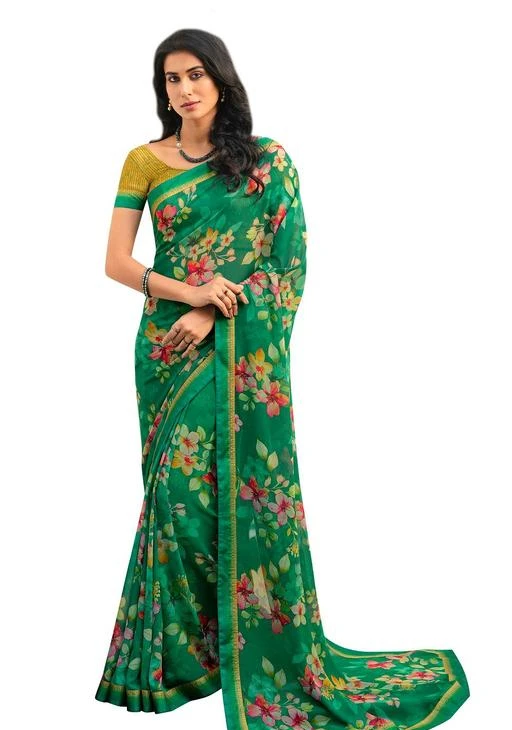 Roop Sundari Sarees Women's Chiffon Brasso Printed Saree