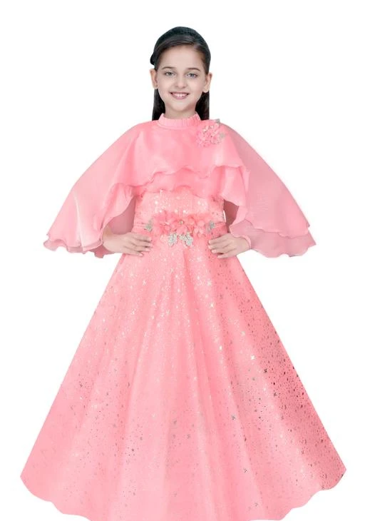 Pink Long Gown/Dress | Tissue Fabric ...