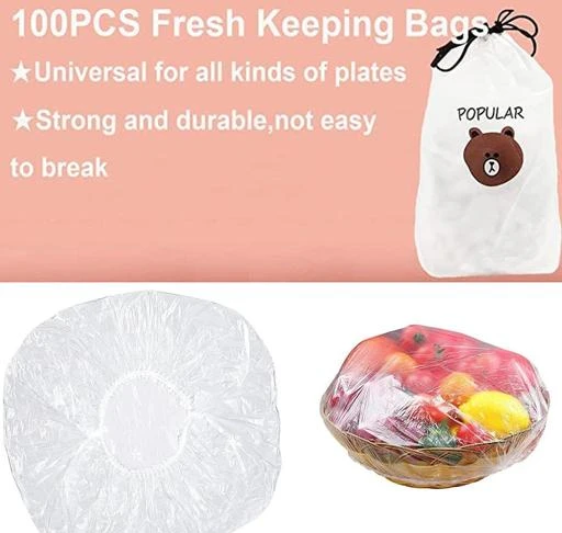 100pcs/pack Disposable Pe Food Storage Bags, Suitable For Kitchen & Outdoor  Camping