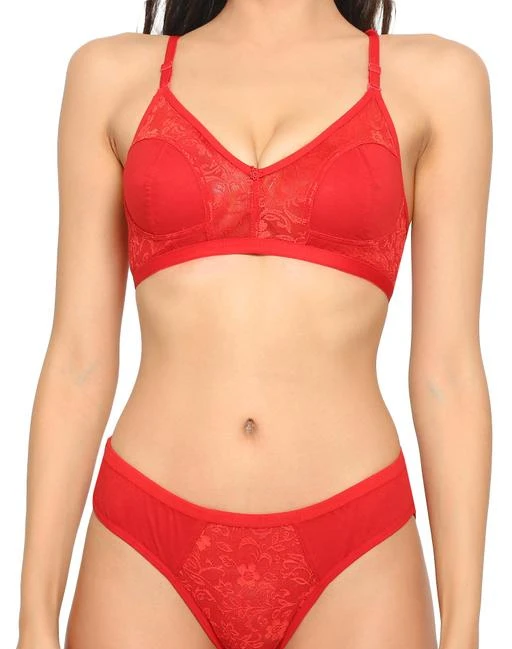 Buy Womens Net Design Lingerie Bra and Panty Set for Special