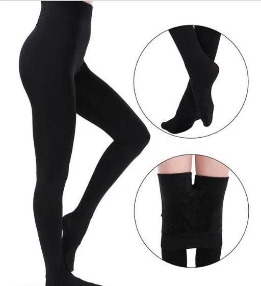 Alexvyan Women Warm Thick Fur Lined Fleece Winter Thermal Soft Legging  Tights Stocking - Slim Fit