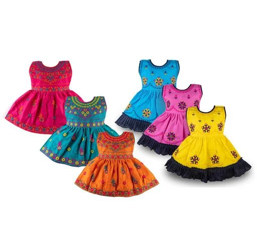 fcityin  Shopoline Full Sleeves Multicolor Cotton Frocks Baby Dress Design