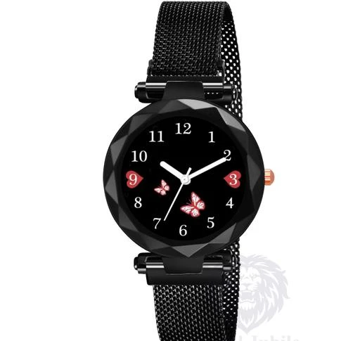 fcity.in Black Magnetic Chain Magnet Strap Mash Watch Women