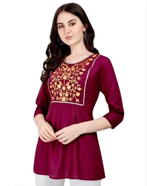 Checkout this latest Tops & Tunics
Product Name: *womens rayon embroidery top, trendy top, partywear top, offical top, wedding top, daily use top, tops for womens, women top*
Fabric: Rayon
Sleeve Length: Three-Quarter Sleeves
Pattern: Embroidered
Net Quantity (N): 1
Sizes:
S, M, L, XL, XXL
womens rayon embroidery top, trendy top, partywear top, offical top, wedding top, daily use top, tops for womens, women top
Country of Origin: India
Easy Returns Available In Case Of Any Issue


SKU: JAI-0102-MAROON
Supplier Name: YOUR FASHION FACTORY_JPR

Code: 162-148855669-999

Catalog Name: Trendy Feminine Women Tops & Tunics
CatalogID_44614280
M04-C07-SC1020