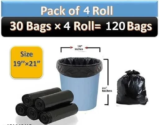 Buy Hetopeto -Biodegradable & 100% Recyclable Useful Garbage Bags / Dustbin  Bag Medium Size 19 x 21 Inches Pack of 4 Roll (120 Bags) Online at Best  Prices in India - JioMart.