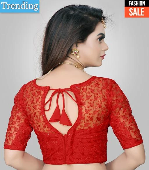 LATEST COLLECTION WOMEN'S READYMADE NET BLOUSE, EMBROIDERY WITH