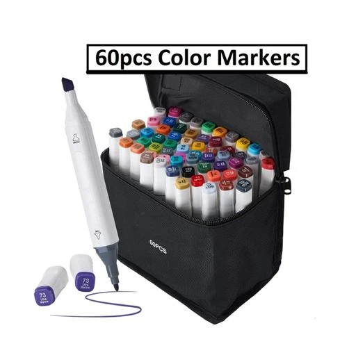 40 Colors Dual Tip Marker Pen Waterproof Professional for Arts Sketch  Coloring Books Painting Manga and Design 40 Pcs Black  Amazonin Home   Kitchen
