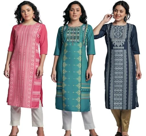 Checkout this latest Kurtis
Product Name: *NAVLIK Multicoloured Crepe Straight Kurti*
Fabric: Crepe
Sleeve Length: Three-Quarter Sleeves
Pattern: Printed
Combo of: Combo of 3
Sizes:
S (Bust Size: 36 in, Size Length: 44 in) 
L (Bust Size: 40 in, Size Length: 44 in) 
XL (Bust Size: 42 in, Size Length: 44 in) 
XXL (Bust Size: 44 in, Size Length: 44 in) 
Country of Origin: India
Easy Returns Available In Case Of Any Issue


SKU: NAVLIK-FGH
Supplier Name: NAVLIK

Code: 545-15280836-0351

Catalog Name: NAVLIK Alisha Attractive Kurtis
CatalogID_3047554
M03-C03-SC1001