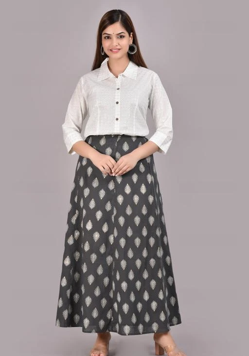 White shirt 2024 and ethnic skirt