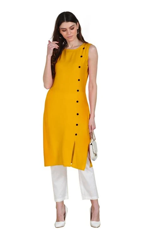 sleeveless kurti yellow