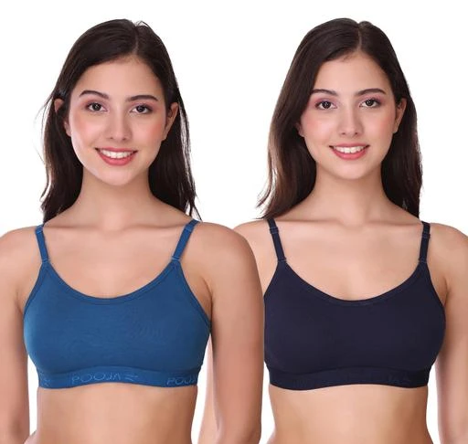 Buy POOJA RAGENEE Pack Of 2 Full Coverage Non Padded Cotton Sports