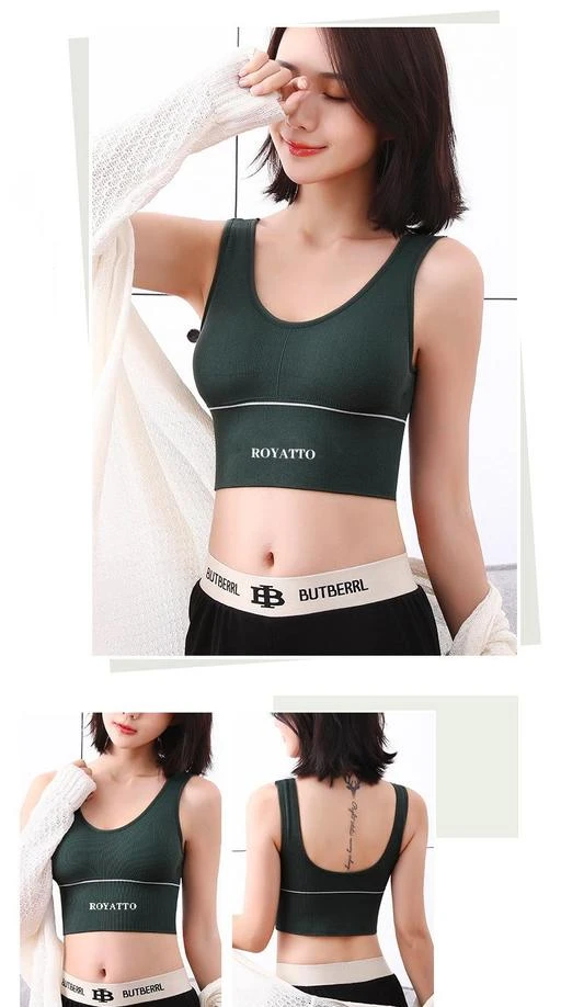 Sports Bra Seamless Top Yoga Running Gym Crop Top Spaghetti Strap