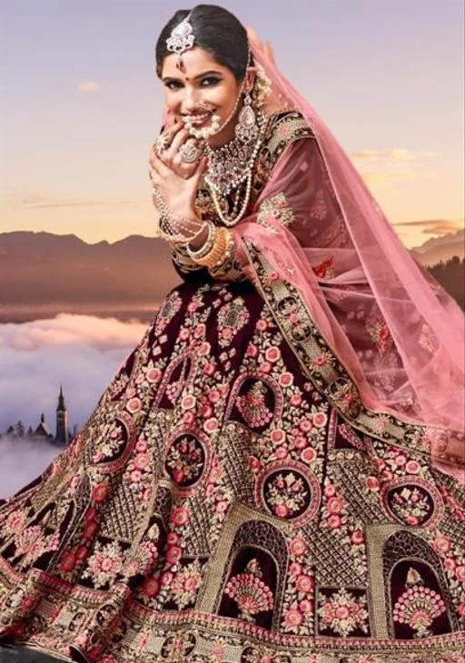 Fancy Designer Flared South indian Bridal lehenga choli