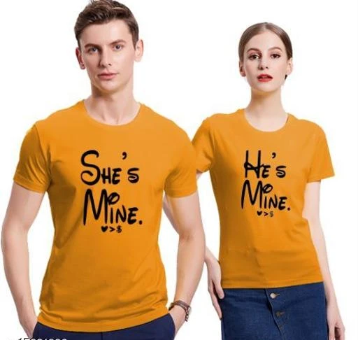 Checkout this latest Couple Tshirts
Product Name: *Couple T shirts*
Fabric: Cotton
Pattern: Printed
Multipack: 2
Sizes: 
MEN - S/ WOMEN - S (Men Chest Size: 38 in, Men Length Size: 26 in, Women Bust Size: 34 in, Women Length Size: 23 in) 
MEN - M/ WOMEN - S (Men Chest Size: 40 in, Men Length Size: 27 in, Women Bust Size: 34 in, Women Length Size: 23 in) 
MEN - L/ WOMEN - S (Men Chest Size: 42 in, Men Length Size: 28 in, Women Bust Size: 34 in, Women Length Size: 23 in) 
MEN - XL/ WOMEN - S (Men Chest Size: 44 in, Men Length Size: 29 in, Women Bust Size: 34 in, Women Length Size: 23 in) 
MEN - S/ WOMEN - M (Men Chest Size: 38 in, Men Length Size: 26 in, Women Bust Size: 36 in, Women Length Size: 24 in) 
MEN - M/ WOMEN - M (Men Chest Size: 40 in, Men Length Size: 27 in, Women Bust Size: 36 in, Women Length Size: 24 in) 
MEN - L/ WOMEN - M (Men Chest Size: 42 in, Men Length Size: 28 in, Women Bust Size: 36 in, Women Length Size: 24 in) 
MEN - XL/ WOMEN - M (Men Chest Size: 44 in, Men Length Size: 29 in, Women Bust Size: 36 in, Women Length Size: 24 in) 
MEN - S/ WOMEN - L (Men Chest Size: 38 in, Men Length Size: 26 in, Women Bust Size: 38 in, Women Length Size: 25 in) 
MEN - M/ WOMEN - L (Men Chest Size: 40 in, Men Length Size: 27 in, Women Bust Size: 38 in, Women Length Size: 25 in) 
MEN - L/ WOMEN - L (Men Chest Size: 42 in, Men Length Size: 28 in, Women Bust Size: 38 in, Women Length Size: 25 in) 
MEN - XL/ WOMEN - L (Men Chest Size: 44 in, Men Length Size: 29 in, Women Bust Size: 38 in, Women Length Size: 25 in) 
MEN - S/ WOMEN - XL (Men Chest Size: 38 in, Men Length Size: 26 in, Women Bust Size: 40 in, Women Length Size: 26 in) 
MEN - M/ WOMEN - XL (Men Chest Size: 40 in, Men Length Size: 27 in, Women Bust Size: 40 in, Women Length Size: 26 in) 
MEN - L/ WOMEN - XL (Men Chest Size: 42 in, Men Length Size: 28 in, Women Bust Size: 40 in, Women Length Size: 26 in) 
MEN - XL/ WOMEN - XL (Men Chest Size: 44 in, Men Length Size: 29 in, Women Bust Size: 40 in, Women Length Size: 26 in) 
Country of Origin: India
Easy Returns Available In Case Of Any Issue


SKU: Mine Mustard
Supplier Name: Adima

Code: 694-15831886-4641

Catalog Name: Adima Graceful Couple Tshirts
CatalogID_3148411
M00-C00-SC1940
