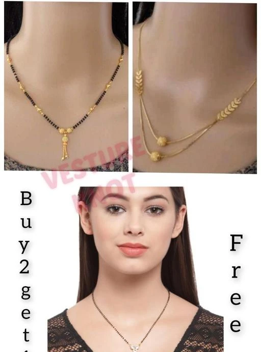 alloy Gold plated chain necklace (Dokiya), Size: 18 Inch