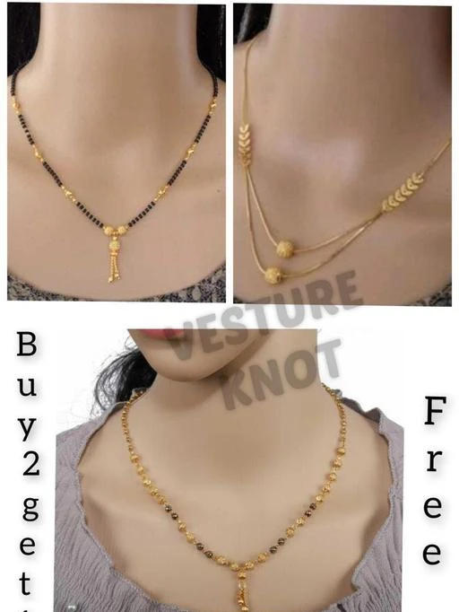 alloy Gold plated chain necklace (Dokiya), Size: 18 Inch