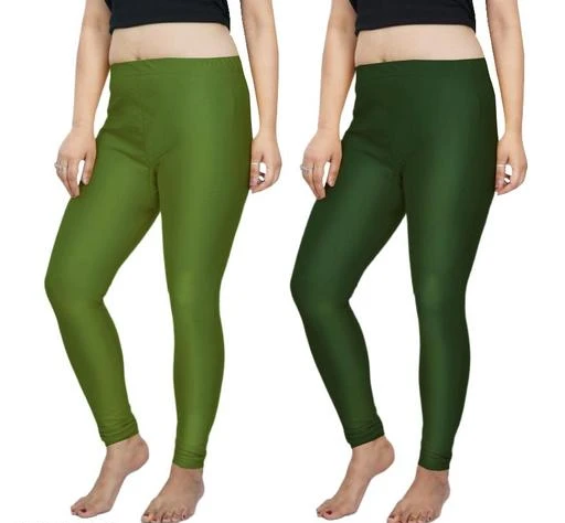 Women Olive Green Cotton Churidar Leggings