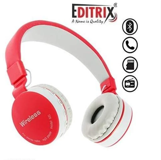 Checkout this latest Bluetooth Headphones & Earphones
Product Name: *Editrix ES771 Wireless Bluetooth Headset (Red)*
Product Name: Editrix ES771 Wireless Bluetooth Headset (Red)
Material: Plastic
Product Type: Foldable over the head
Type: Over The Ear
Compatibility: All Smartphones
Net Quantity (N): 1
Color: Red
Mic: Yes
Bluetooth Version: 4.1
Warranty_Type: Carry In
Operating Voltage: 10 Volts
Charging Type: Micro USB
Battery Charge Time: 1 Hour
Battery Backup: 6 Hours
Frequency: 10 Hz
Control Button: Yes
Play Time: 10 Hours
Dynamic Driver: 30 mm
Transmission Distance: 10 Mtr
Noise Cancelling: No
Service Type: Repair or Replacement
Sports Earphones: Yes
Sweat Proof: Yes
Water Resistant: No
Sizes: 
Free Size
Country of Origin: India
Easy Returns Available In Case Of Any Issue


SKU: 25870172
Supplier Name: JINDAL CREATIONS

Code: 194-15889346-7431

Catalog Name: Editrix Bluetooth Headphones & Earphones
CatalogID_3159610
M11-C36-SC1374
