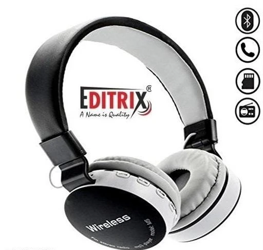 Checkout this latest Bluetooth Headphones & Earphones
Product Name: *Editrix ES771 Wireless Bluetooth Headset (Black)*
Product Name: Editrix ES771 Wireless Bluetooth Headset (Black)
Material: Plastic
Product Type: Foldable over the head
Type: Over The Ear
Compatibility: All Smartphones
Net Quantity (N): 1
Color: Black
Mic: Yes
Bluetooth Version: 4.1
Warranty_Type: Carry In
Operating Voltage: 10 Volts
Charging Type: Micro USB
Battery Charge Time: 1 Hour
Battery Backup: 6 Hours
Frequency: 10 Hz
Control Button: Yes
Play Time: 10 Hours
Dynamic Driver: 30 mm
Transmission Distance: 10 Mtr
Noise Cancelling: No
Service Type: Repair or Replacement
Sports Earphones: Yes
Sweat Proof: Yes
Water Resistant: No
Sizes: 
Free Size
Country of Origin: India
Easy Returns Available In Case Of Any Issue


SKU: 25870171
Supplier Name: JINDAL CREATIONS

Code: 194-15889349-7431

Catalog Name: Editrix Bluetooth Headphones & Earphones
CatalogID_3159610
M11-C36-SC1374