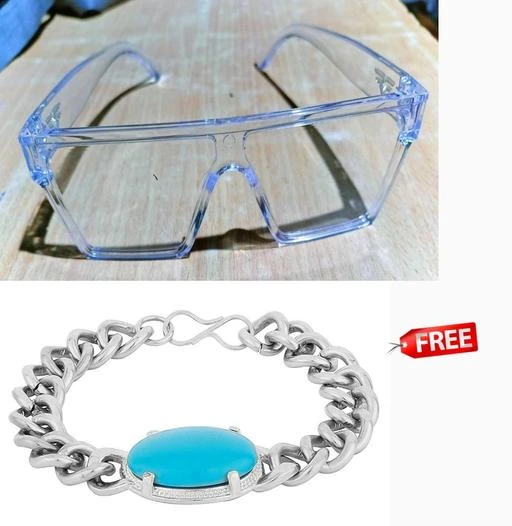Wayfarer sunglasses for men women girls and Salman Khan silver bracelet  set for 2 combo