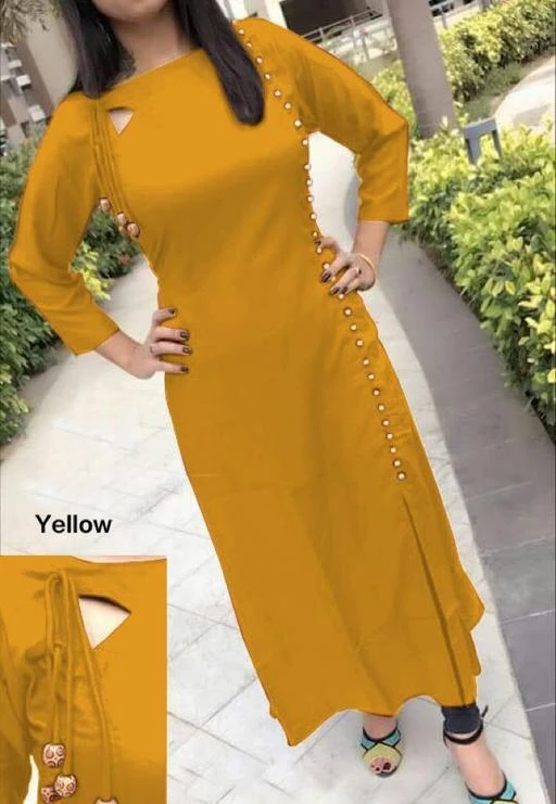 Checkout this latest Kurtis
Product Name: *Women Rayon Straight Solid Yellow Kurti*
Fabric: Rayon
Sleeve Length: Three-Quarter Sleeves
Pattern: Solid
Combo of: Single
Sizes:
S, M, L, XL, XXL, XXXL, 4XL
Country of Origin: India
Easy Returns Available In Case Of Any Issue


SKU: RR 14 YELLOW
Supplier Name: krit_enterprise

Code: 372-16082578-276

Catalog Name: Women Rayon Straight Solid Yellow Kurti
CatalogID_3197150
M03-C03-SC1001